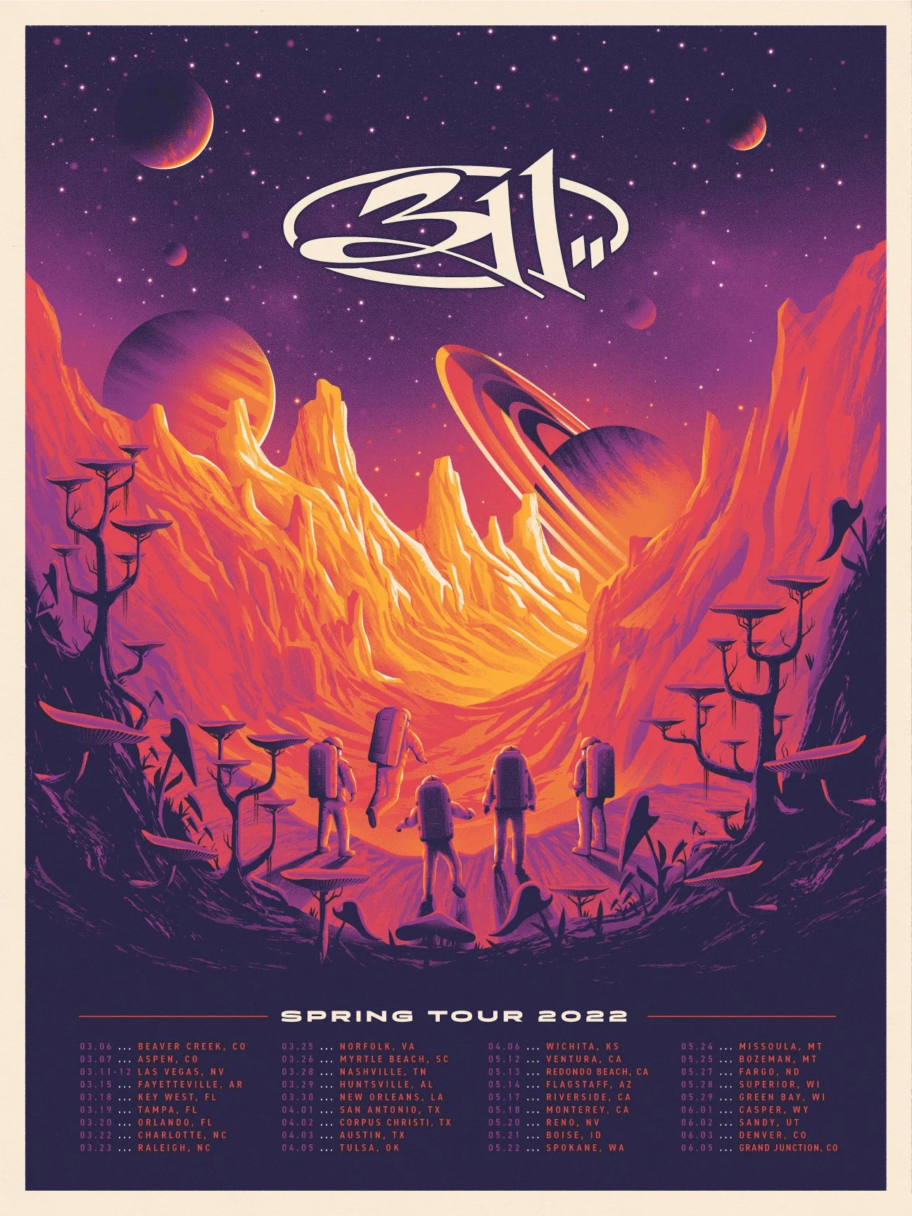 311 Spring Tour 2022 Poster — DKNG